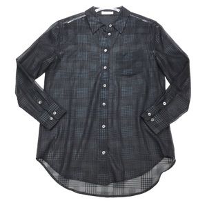 Equipment sheer plaid blouse, XS
